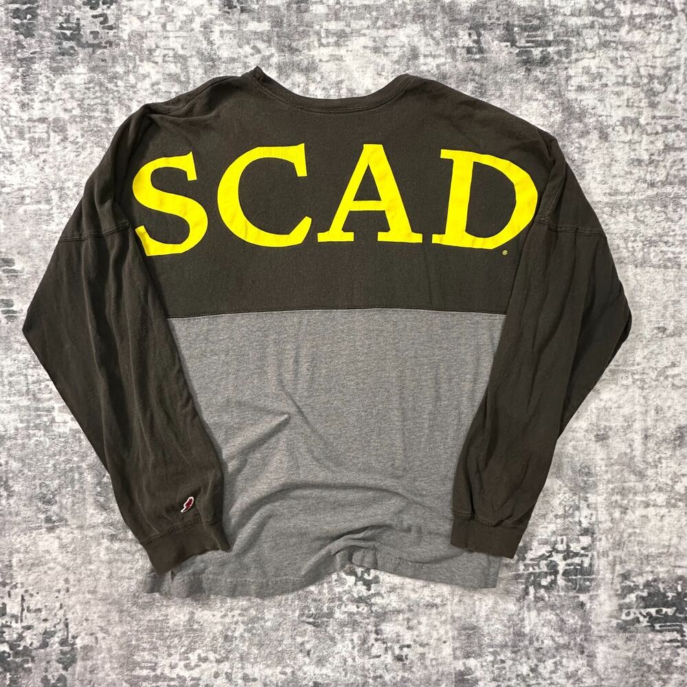 SCAD T Shirt Mens XL Gray Sun Faded Y2k Savannah Art School League Spellout